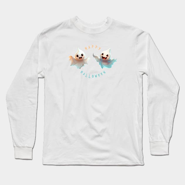 TWO FUN GHOSTS Long Sleeve T-Shirt by NATLEX